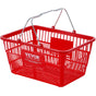 Shopping Basket, Set of 12, 21L Durable Plastic Grocery Basket with Metal Handle and Stand, 425 x 305 x 218 V952-GXSBSSLGWLHS3TB5BV0