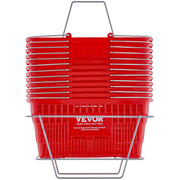 Shopping Basket, Set of 12, 21L Durable Plastic Grocery Basket with Metal Handle and Stand, 425 x 305 x 218 V952-GXSBSSLGWLHS3TB5BV0