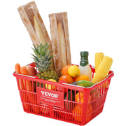 Shopping Basket, Set of 12, 21L Durable Plastic Grocery Basket with Metal Handle and Stand, 425 x 305 x 218 V952-GXSBSSLGWLHS3TB5BV0
