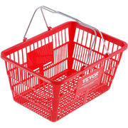 Shopping Basket, Set of 12, 21L Durable Plastic Grocery Basket with Metal Handle and Stand, 425 x 305 x 218 V952-GXSBSSLGWLHS3TB5BV0