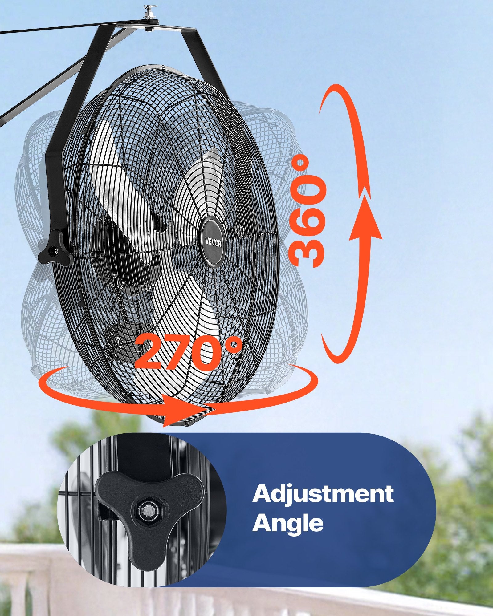 615mm Industrial Wall Mount Fan 3 Speed 4650 CFM for Garage Greenhouse V952-GYBGSFS1JT20T4EE6001V3
