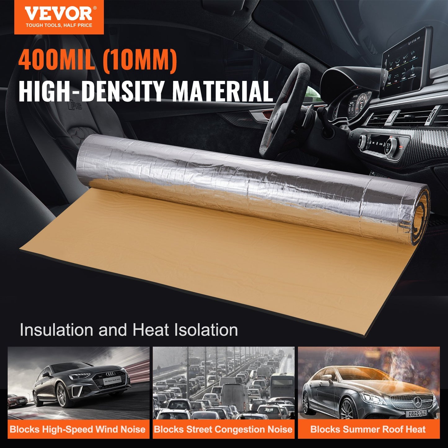 Car Sound Deadening Mat, 400 mil 1.5sq.m Automotive Sound Deadener, High Density Foam Sound Deadener Material V952-GYDJZLBPM16SP50NGV0