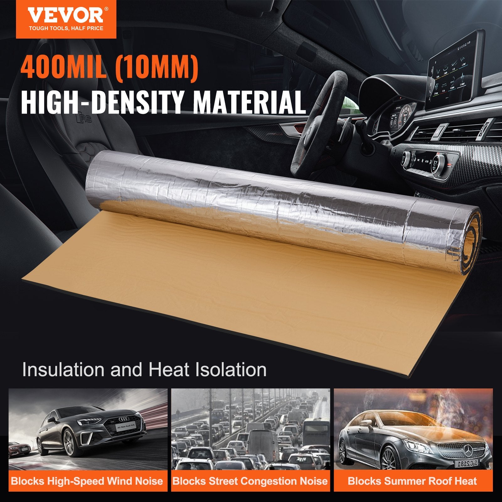 Car Sound Deadening Mat, 400 mil 1.5sq.m Automotive Sound Deadener, High Density Foam Sound Deadener Material V952-GYDJZLBPM16SP50NGV0