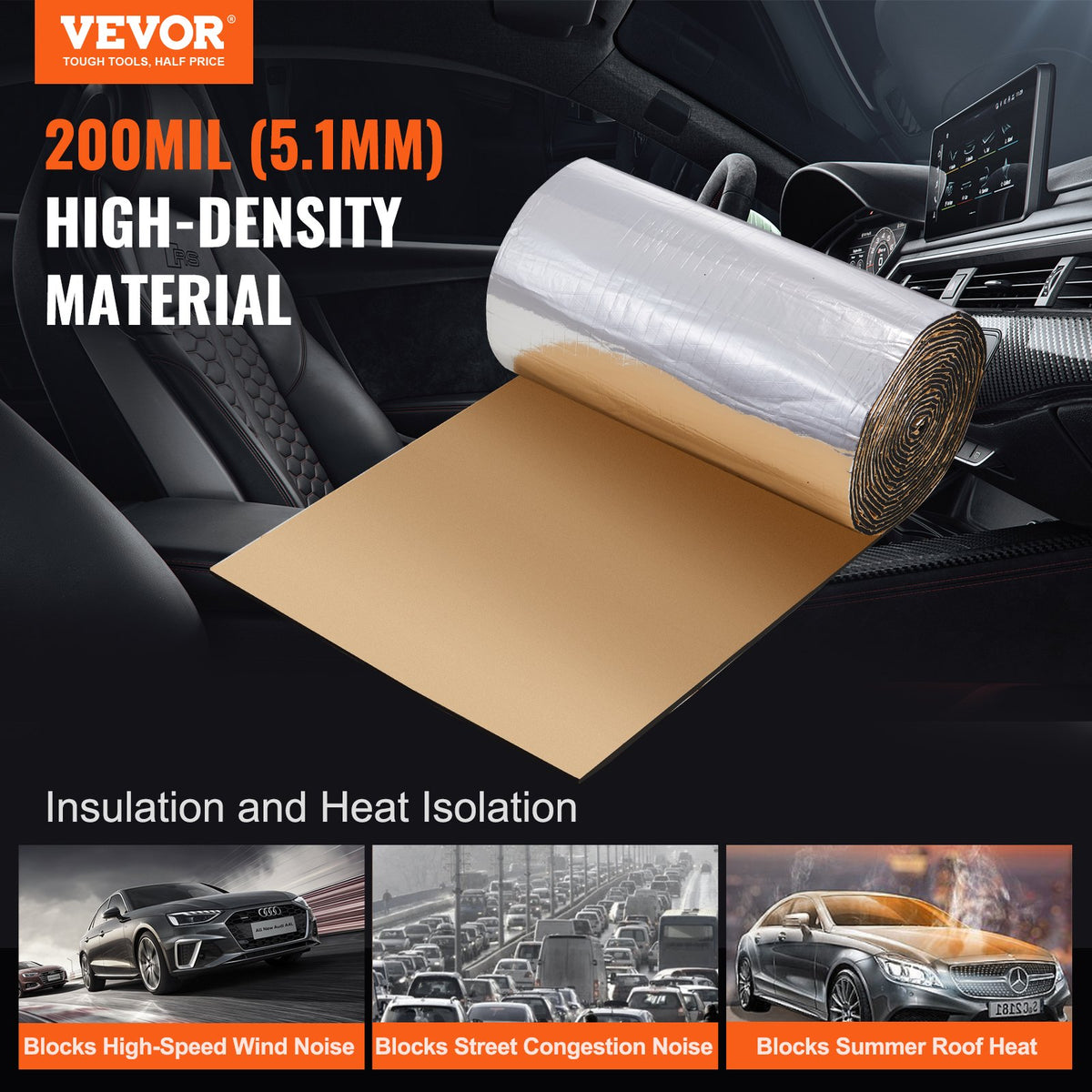Car Sound Deadening Mat, 200 mil 3.3sq.m Automotive Sound Deadener, High Density Foam Sound Deadener Material V952-GYDJZLBPM36SWHLEXV0