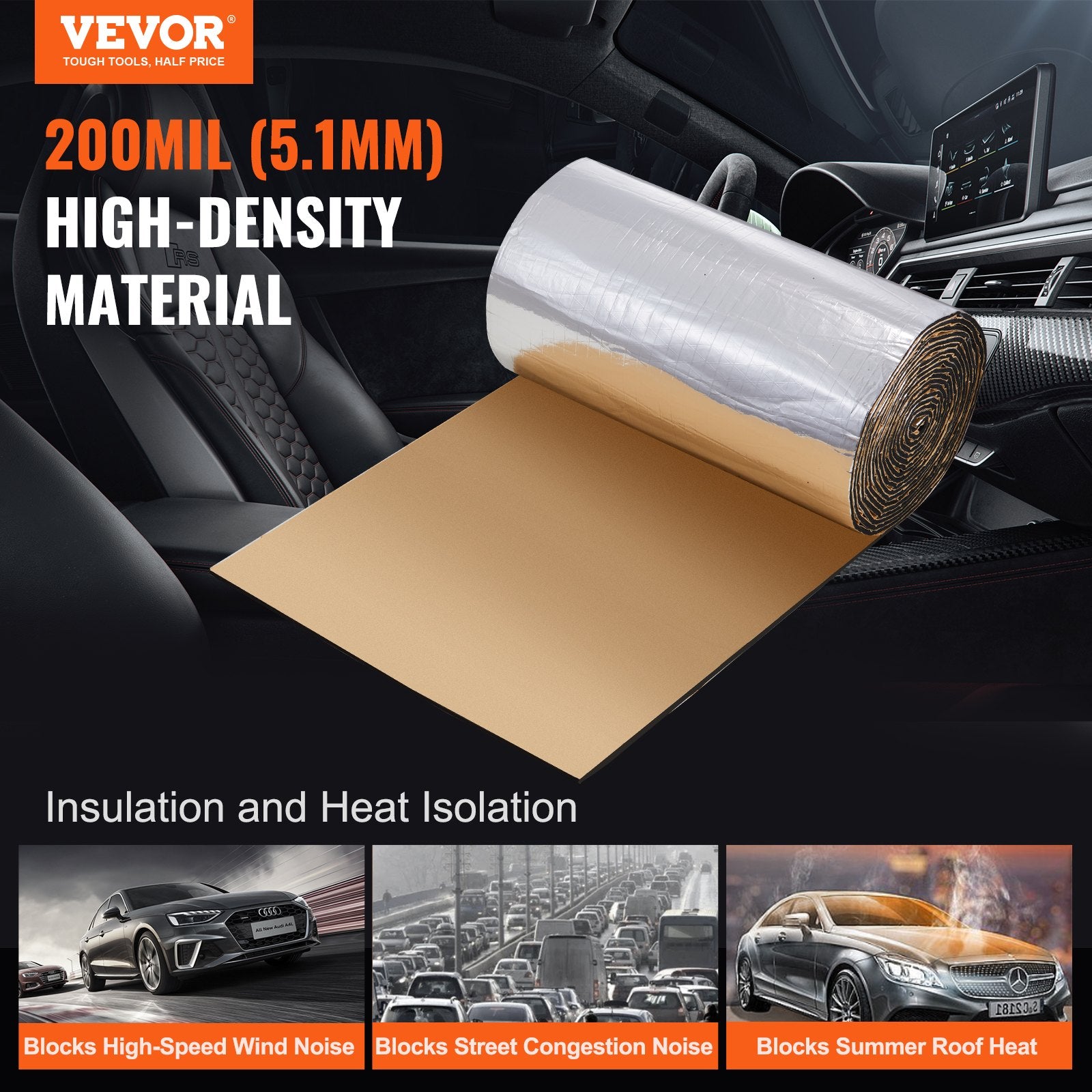 Car Sound Deadening Mat, 200 mil 3.3sq.m Automotive Sound Deadener, High Density Foam Sound Deadener Material V952-GYDJZLBPM36SWHLEXV0