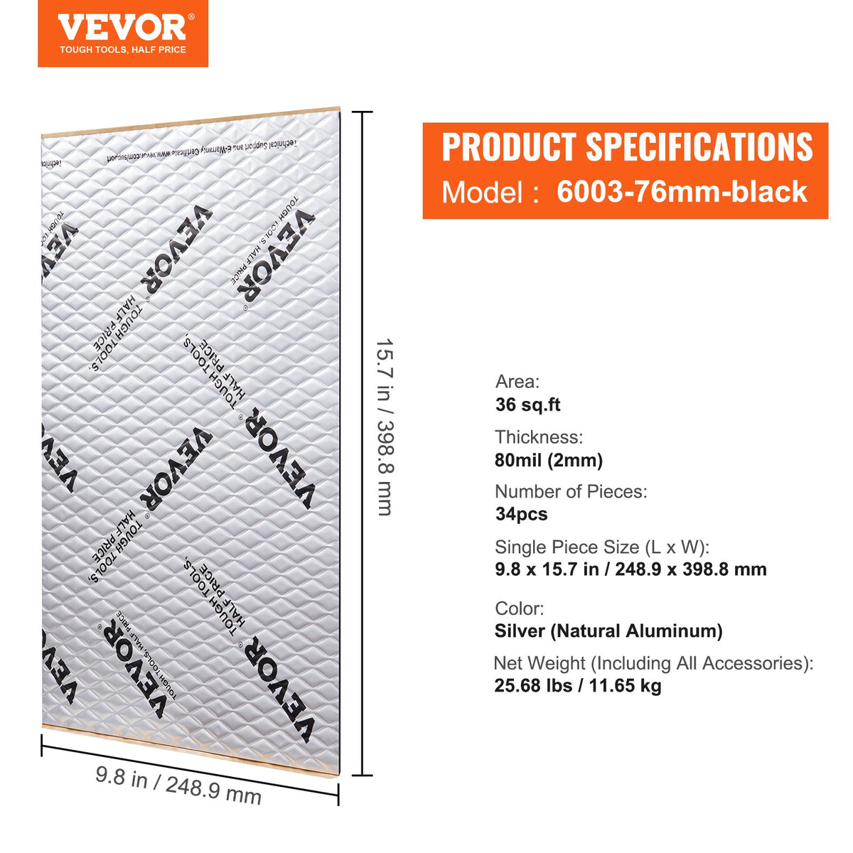 Car Sound Deadening Mat, 80 mil 3.3sq.m Car Sound Dampening Material, Butyl Automotive Sound Deadener, Noise V952-GYDPZLBDJXJ3UGX2HV0