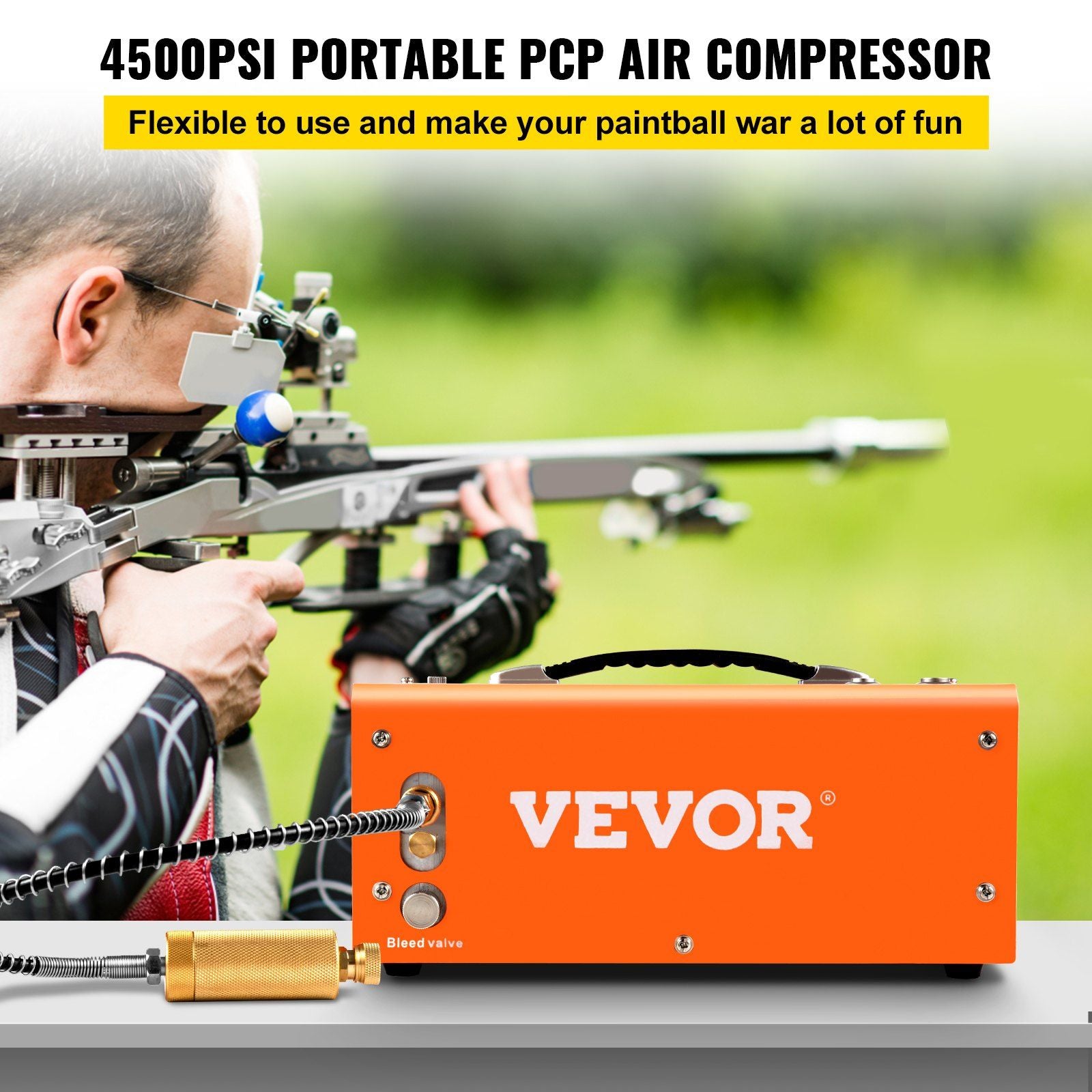 PCP Air Compressor Pump 12V 4500PSI Auto High Pressure Scuba Airgun Pump V952-GYDQBCSZD220VRQKUV3
