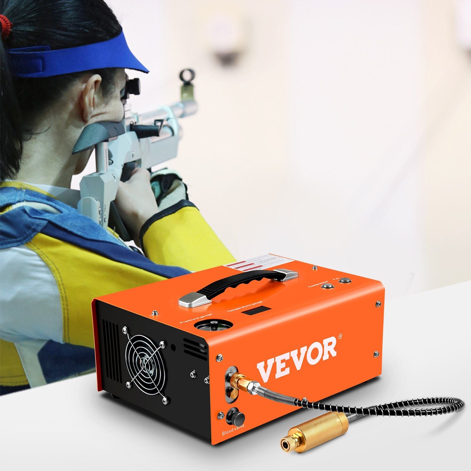 PCP Air Compressor Pump 12V 4500PSI Auto High Pressure Scuba Airgun Pump V952-GYDQBCSZD220VRQKUV3