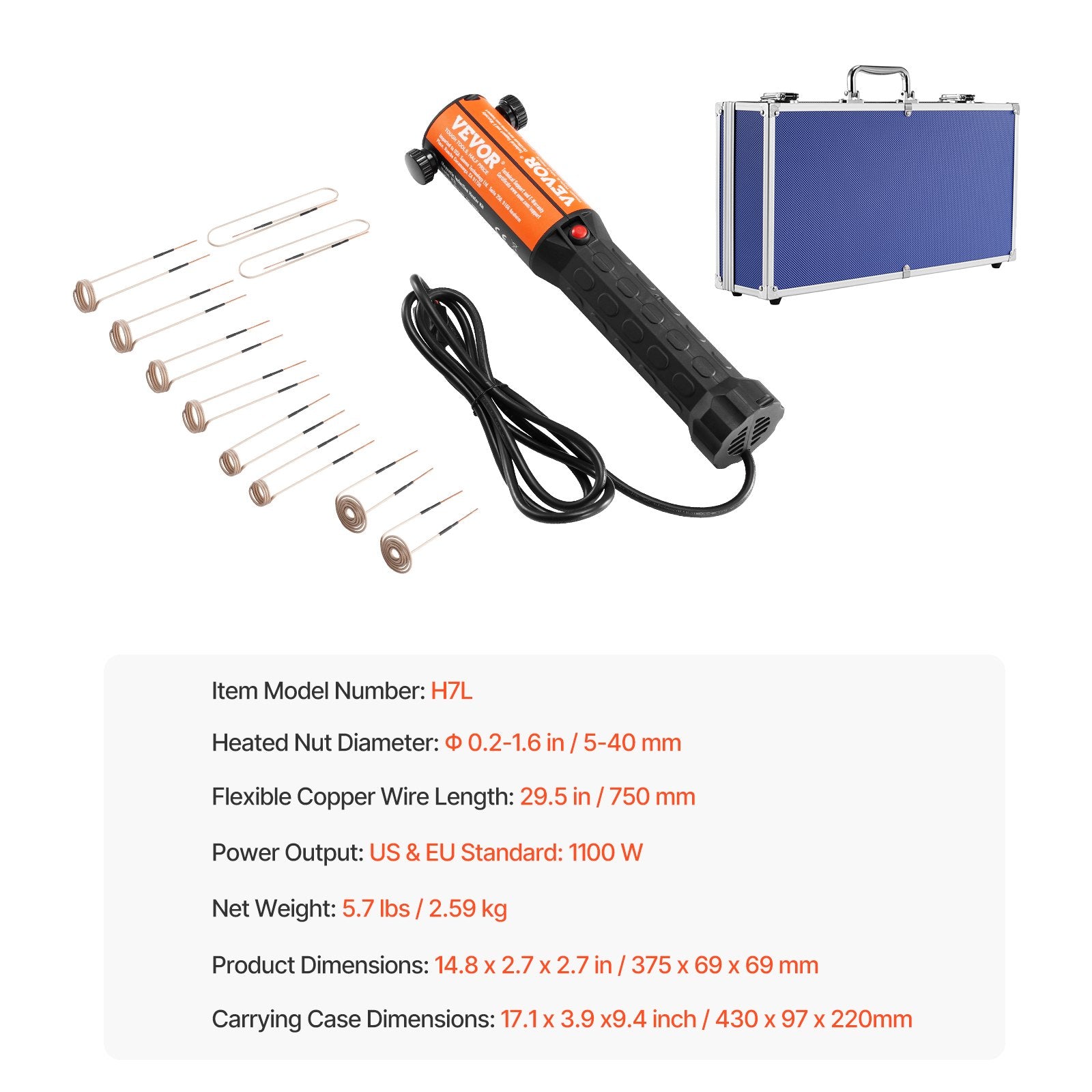 1KW Magnetic Induction Heater Hand-held Induction Heater for Bolts Removal V952-GYJRXQ10PCS6WNLL0V3
