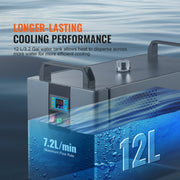 Industrial Water Chiller, KH-6000, 200W Industrial Water Cooler Cooling System with Compressor 12 L Water V952-GYLS72LMIN12LP9R6V3