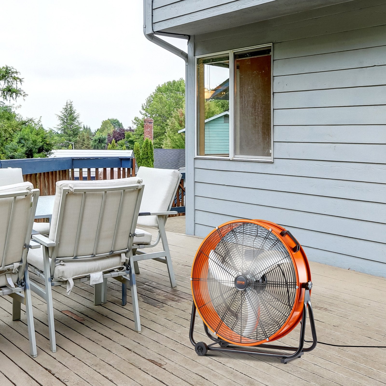 Drum Fan 24 Inch High Velocity Industrial Use 3-Speed 8600CFM for Warehouse V952-GYLSFS24YCACTZXEZV3