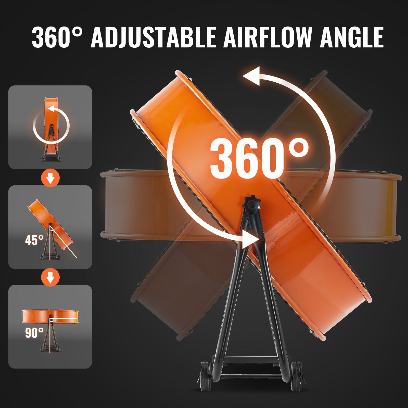 Drum Fan 24 In High Velocity Industrial Infinitely Variable Speed 7935CFM V952-GYLSFS24YCECZY0SLV3