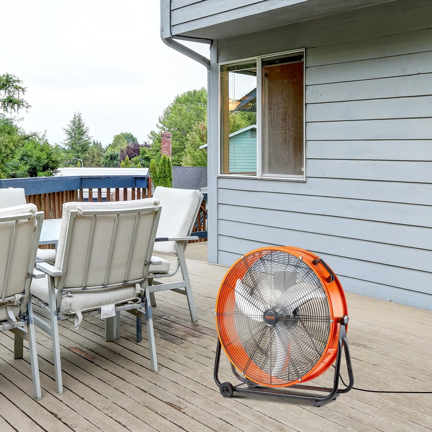 Drum Fan 24 In High Velocity Industrial Infinitely Variable Speed 7935CFM V952-GYLSFS24YCECZY0SLV3