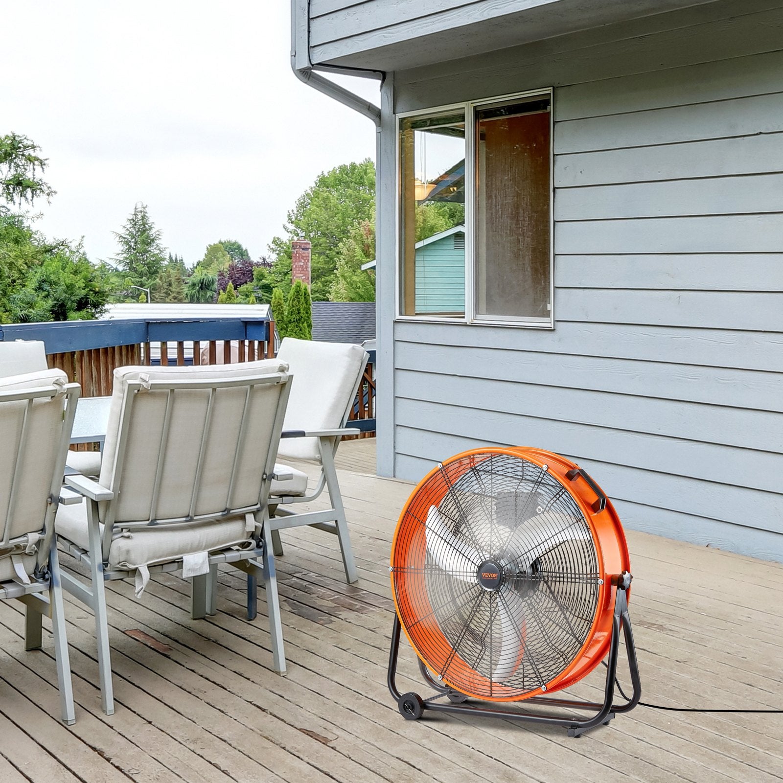 Drum Fan 24 In High Velocity Industrial Infinitely Variable Speed 7935CFM V952-GYLSFS24YCECZY0SLV3