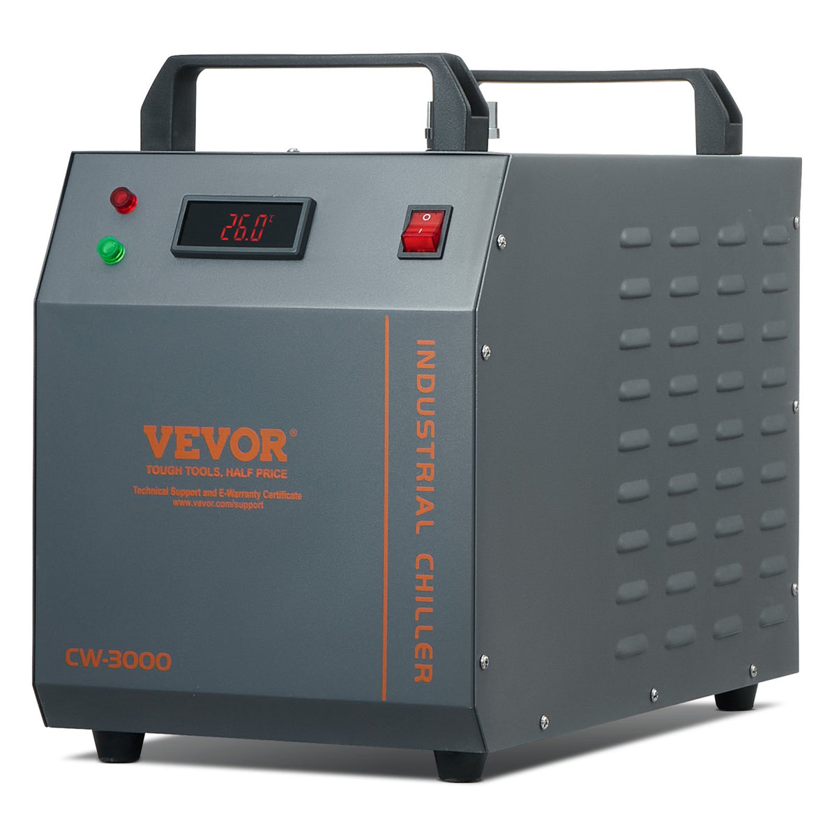 Industrial Water Chiller, CW-3000, 80W Air-Cooled Industrial Water Cooler Cooling System with 12 L Water Tank V952-GYLSJFLS12L19G97PV3