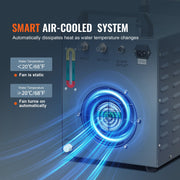 Industrial Water Chiller, CW-3000, 80W Air-Cooled Industrial Water Cooler Cooling System with 12 L Water Tank V952-GYLSJFLS12L19G97PV3