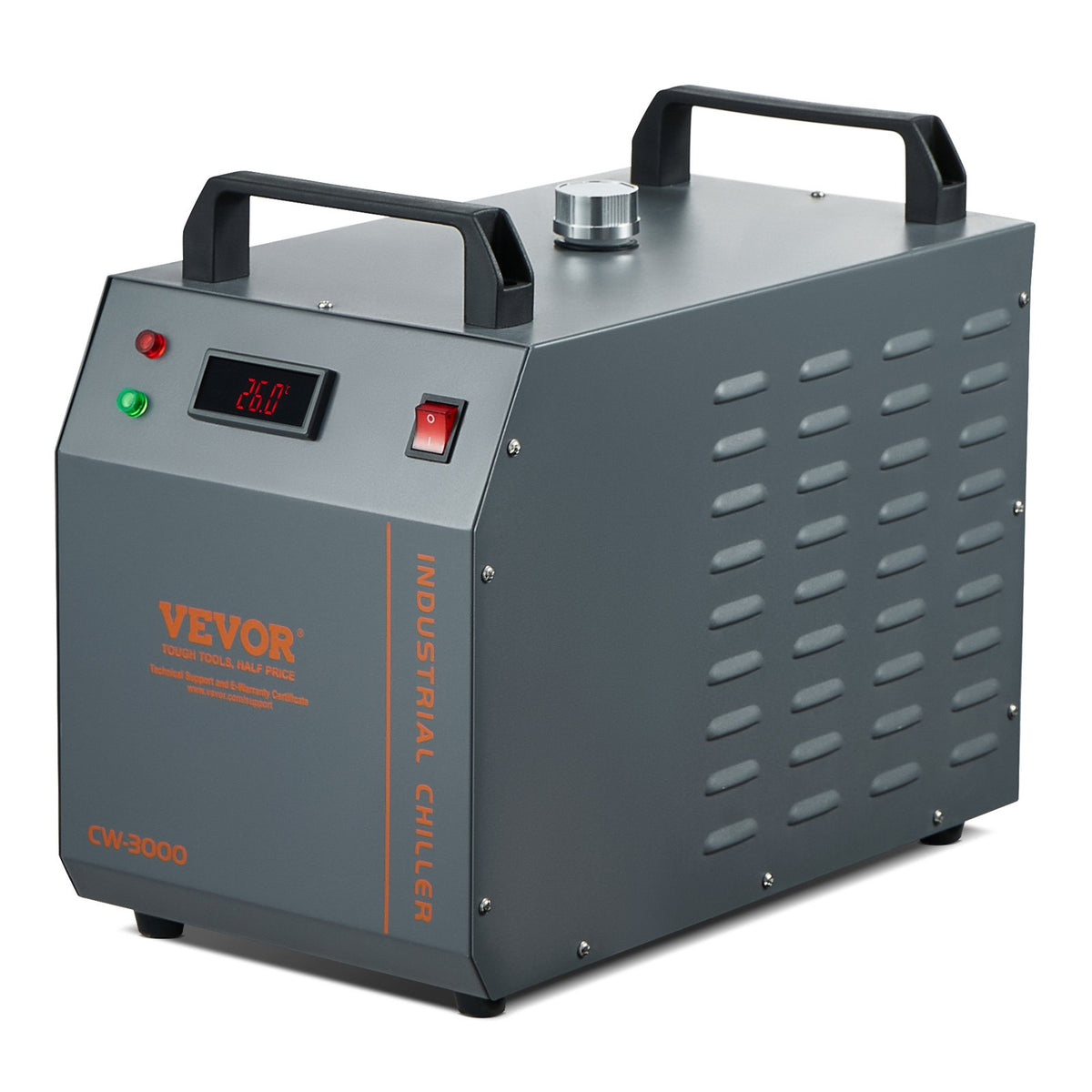 Industrial Water Chiller, CW-3000, 80W Air-Cooled Industrial Water Cooler Cooling System with 12 L Water Tank V952-GYLSJFLS12L19G97PV3