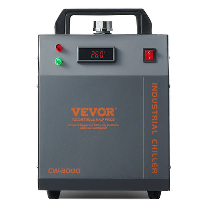 Industrial Water Chiller, CW-3000, 80W Air-Cooled Industrial Water Cooler Cooling System with 12 L Water Tank V952-GYLSJFLS12L19G97PV3
