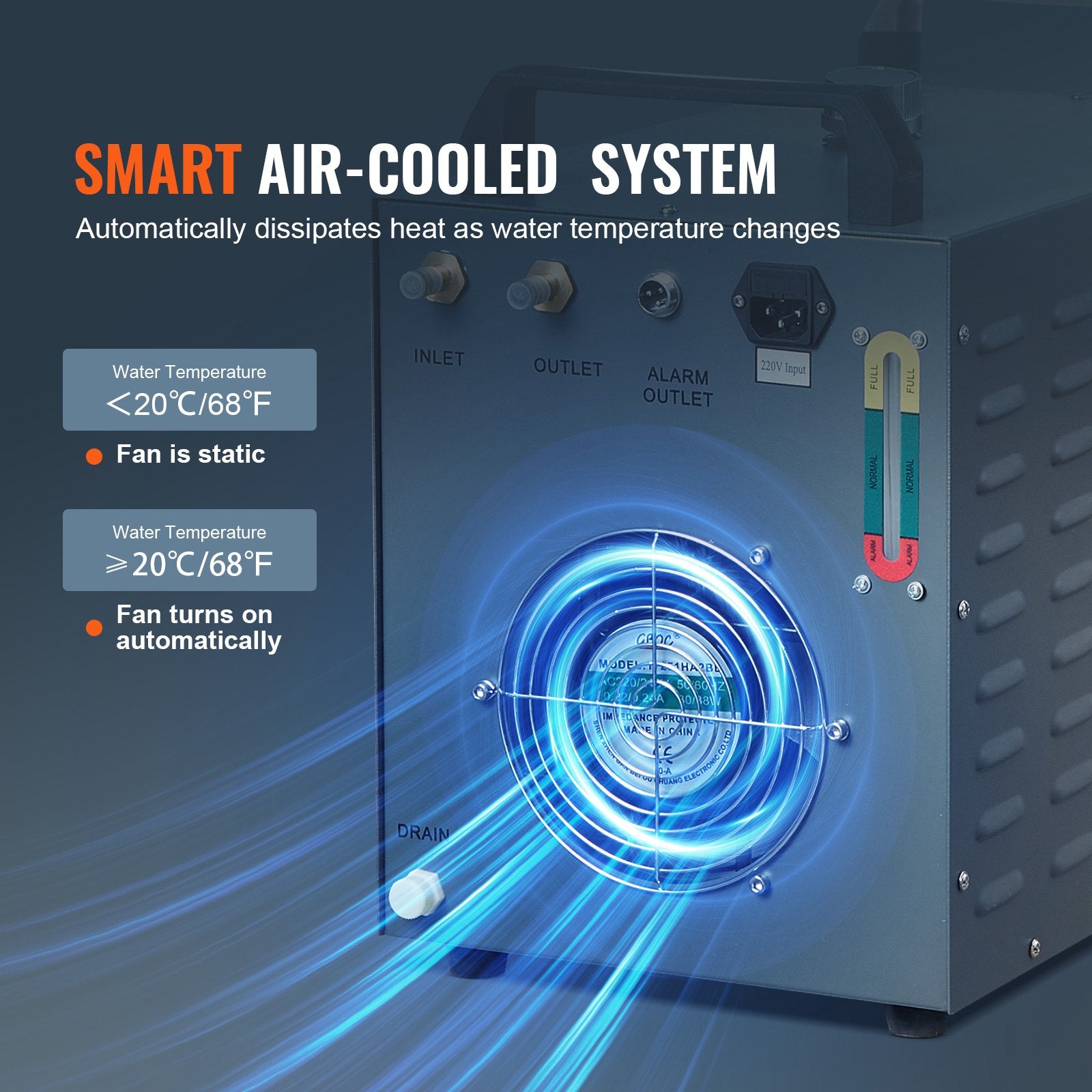 Industrial Water Chiller, CW-3000(PRO), 150W Air-Cooled Industrial Water Cooler Cooling System with 12L Water V952-GYLSJFLS12L1YAX14V3