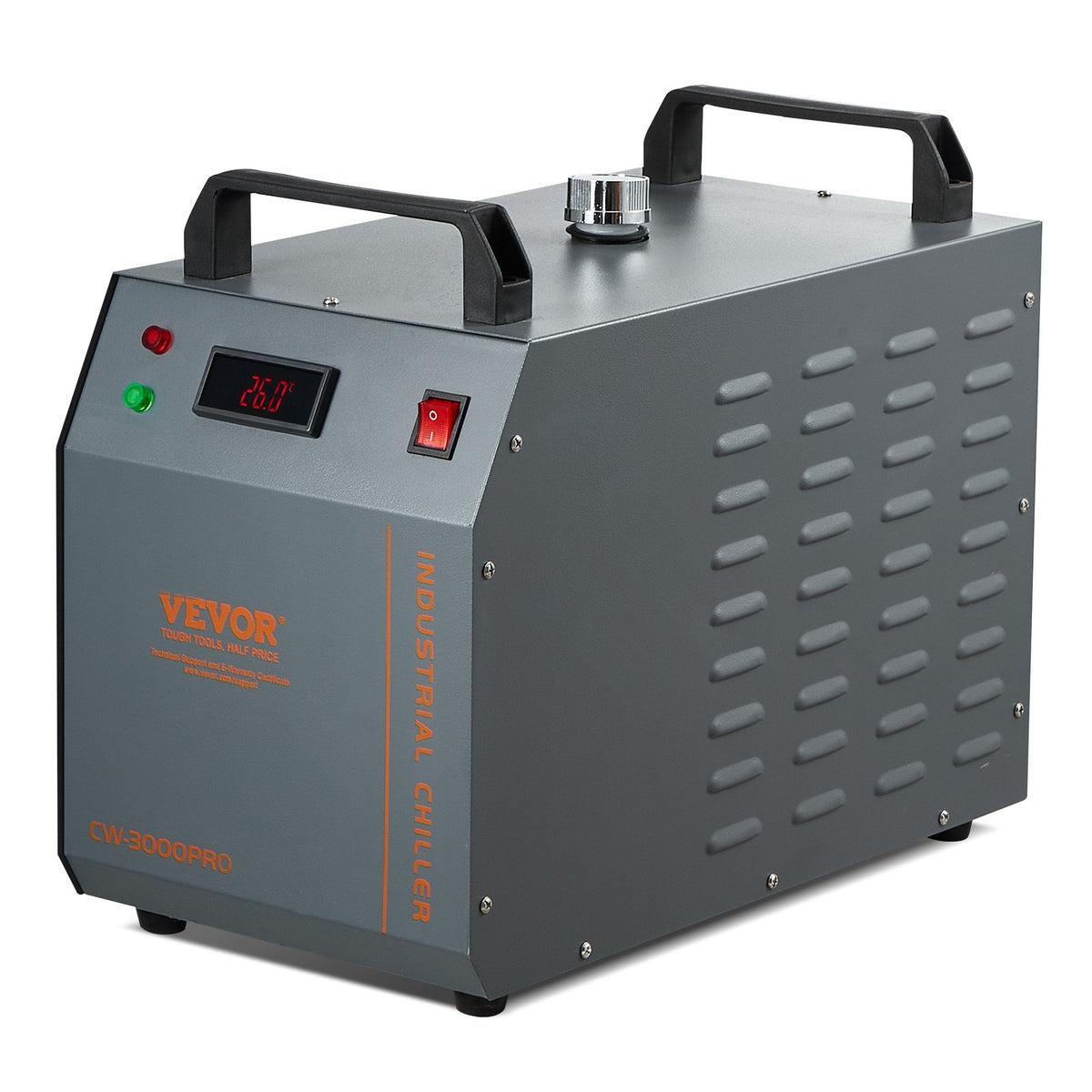 Industrial Water Chiller, CW-3000(PRO), 150W Air-Cooled Industrial Water Cooler Cooling System with 12L Water V952-GYLSJFLS12L1YAX14V3