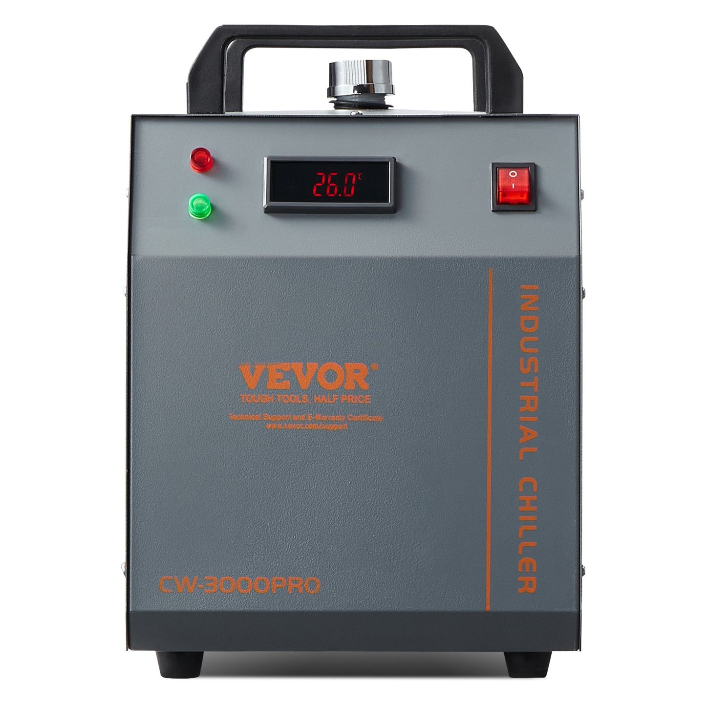 Industrial Water Chiller, CW-3000(PRO), 150W Air-Cooled Industrial Water Cooler Cooling System with 12L Water V952-GYLSJFLS12L1YAX14V3