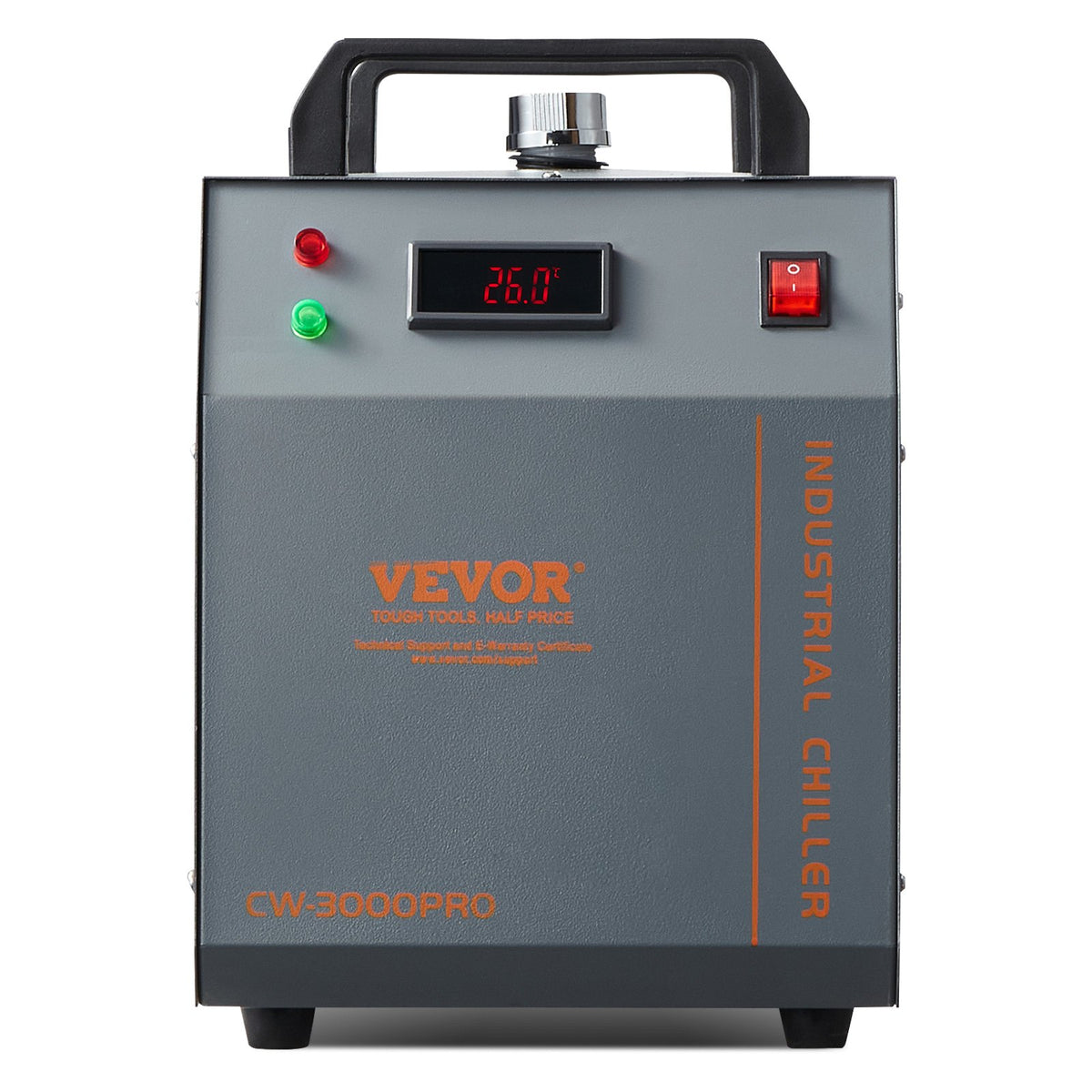Industrial Water Chiller, CW-3000(PRO), 150W Air-Cooled Industrial Water Cooler Cooling System with 12L Water V952-GYLSJFLS12L1YAX14V3