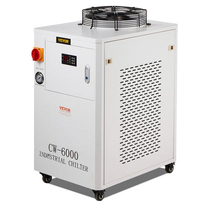 Industrial Water Chiller, CW6000, 1500W Industrial Water Cooler Cooling System with Compressor 15L Water Tank V952-GYLSJYSJS15LDYZN6V3