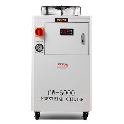 Industrial Water Chiller, CW6000, 1500W Industrial Water Cooler Cooling System with Compressor 15L Water Tank V952-GYLSJYSJS15LDYZN6V3