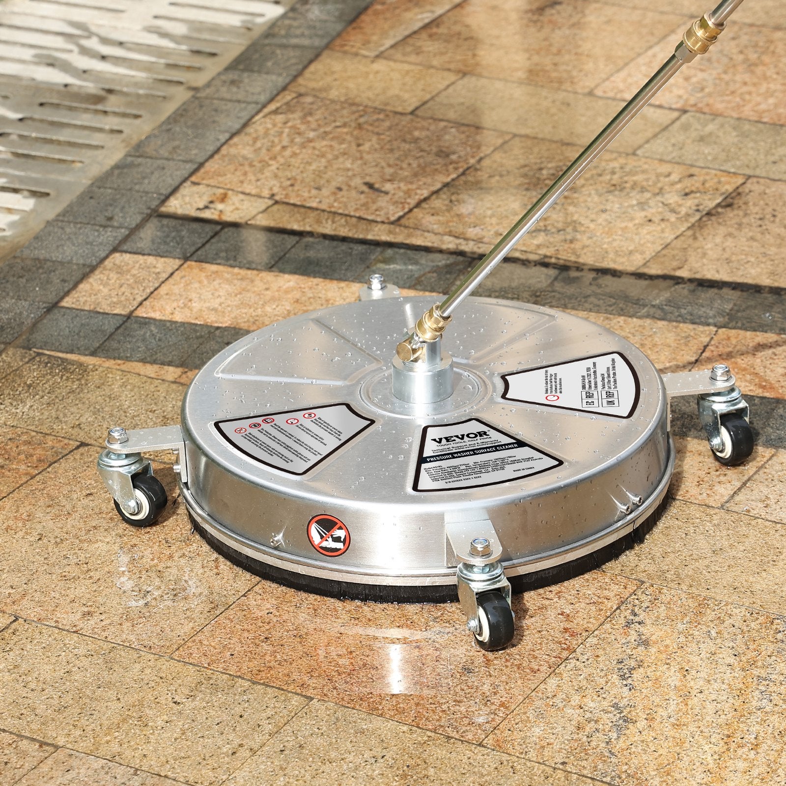 18" Pressure Washer Surface Cleaner w/ Wheels, Stainless Steel Concrete Cleaner 4000 Max PSI , 1/4" V952-GYQXJBMQJQBXWXXFTV0