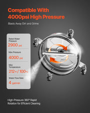 14" Pressure Washer Surface Cleaner, Stainless Steel Pressure Washer Attachments with 4 Wheels, 4000 Max PSI, V952-GYQXJBMQJQYPLEQRIV0