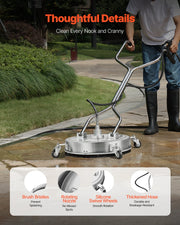 20" Pressure Washer Surface Cleaner, Stainless Steel Pressure Washer Attachments with 4 Wheels, 4500 Max PSI, V952-GYQXJBMQJQYPR0QW0V0