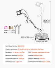20" Pressure Washer Surface Cleaner, Stainless Steel Pressure Washer Attachments with 4 Wheels, 4500 Max PSI, V952-GYQXJBMQJQYPR0QW0V0