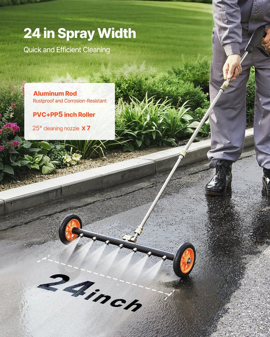 24" Pressure Washer Undercarriage Cleaner, Stainless Steel Surface Cleaner for Pressure Washer, 4000 Max PSI, V952-GYQXJBMQJQZGQLB0WV0