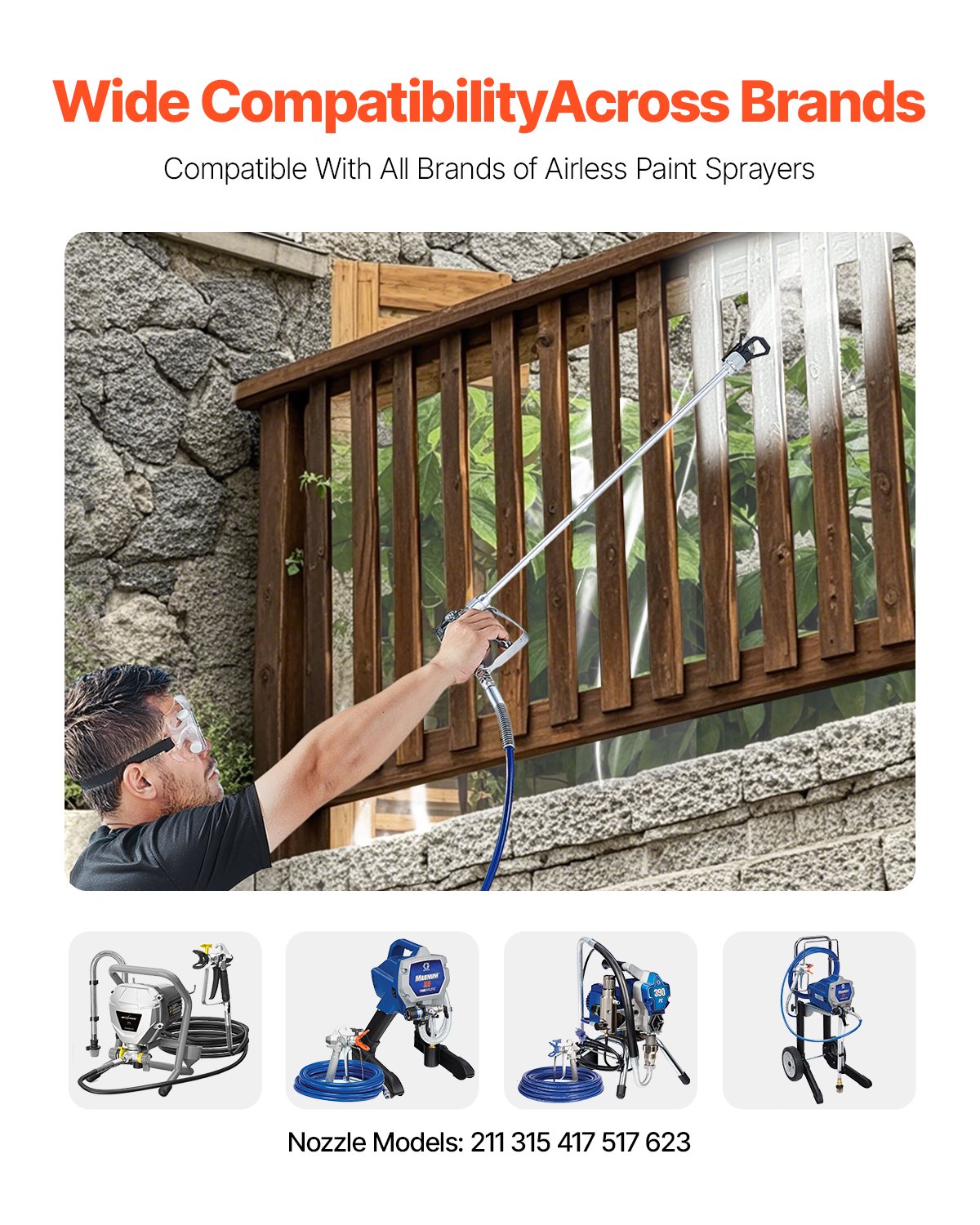Airless Paint Spray Gun and Hose Kit 3600PSI with Extension Rods Filters V952-GYWQPTJRGJPJ60PDZV0