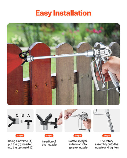 Airless Paint Spray Gun and Hose Kit 3600PSI with Extension Rods Filters V952-GYWQPTJRGJPJ60PDZV0