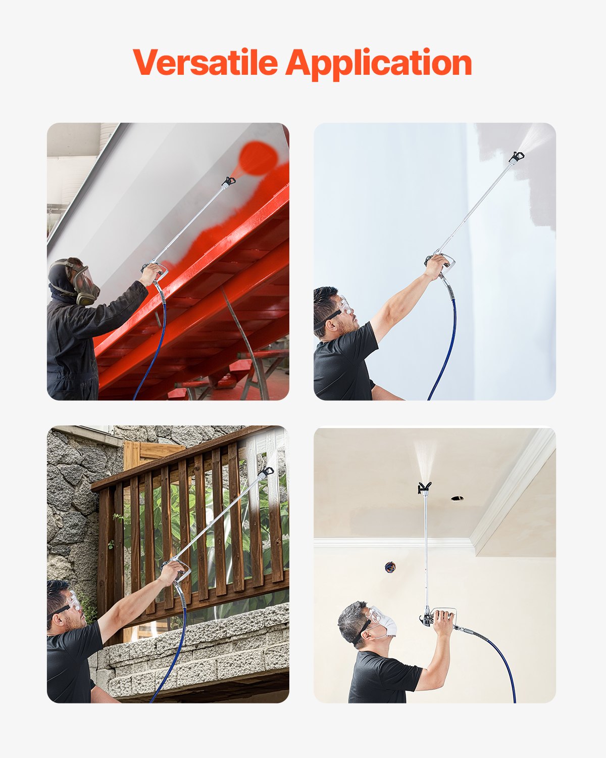 Airless Paint Spray Gun and Hose Kit 3600PSI with Extension Rods Filters V952-GYWQPTJRGJPJ60PDZV0