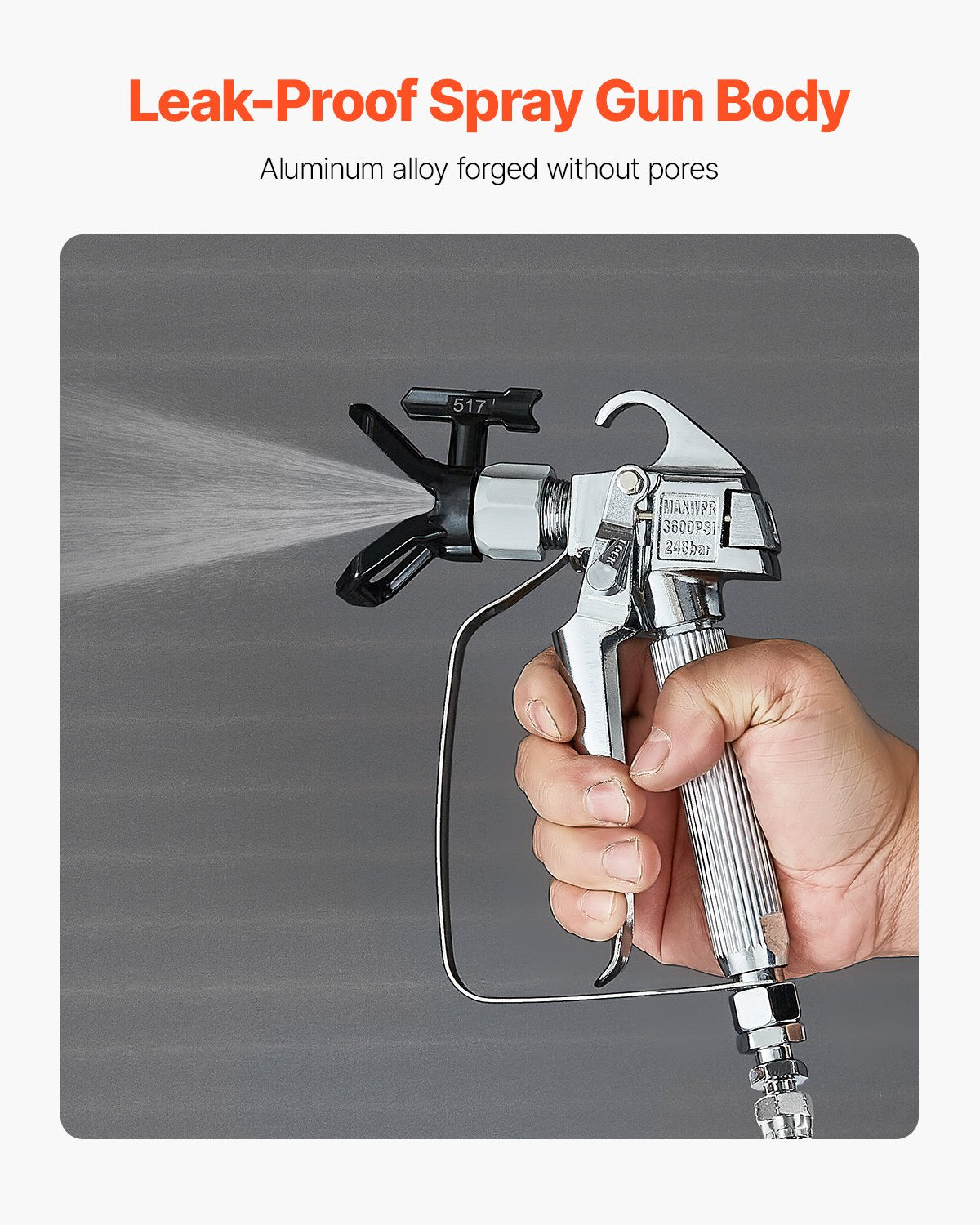 Airless Paint Spray Gun 3600PSI High Pressure Airless Spray Gun 517 Tip V952-GYWQPTJRGJPJNLZF8V0