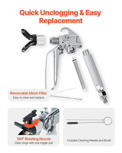 Airless Paint Spray Gun 3600PSI High Pressure Airless Spray Gun 517 Tip V952-GYWQPTJRGJPJNLZF8V0
