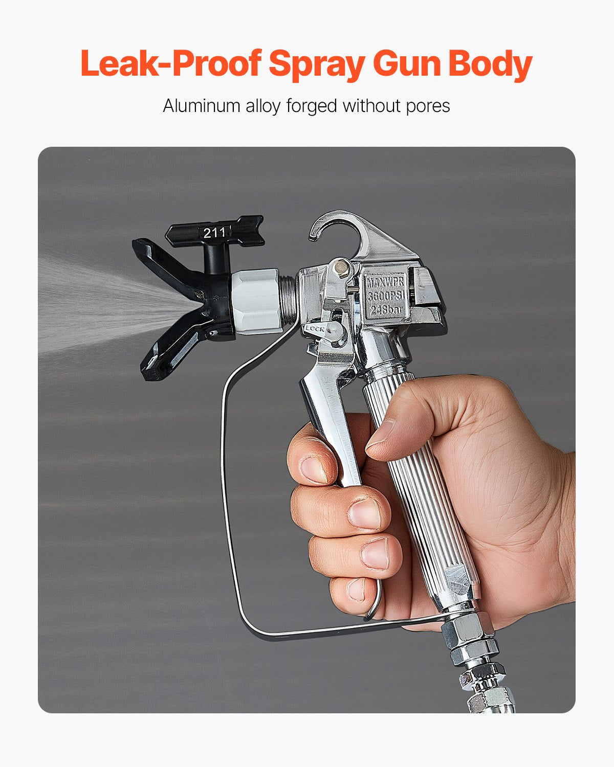 Airless Paint Spray Gun 3600PSI High Pressure Airless Spray Gun with 5Tips V952-GYWQPTJRGJPJSGQJDV0