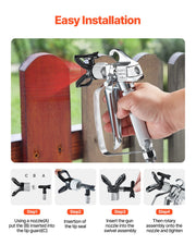 Airless Paint Spray Gun 3600PSI High Pressure Airless Spray Gun with 5Tips V952-GYWQPTJRGJPJSGQJDV0