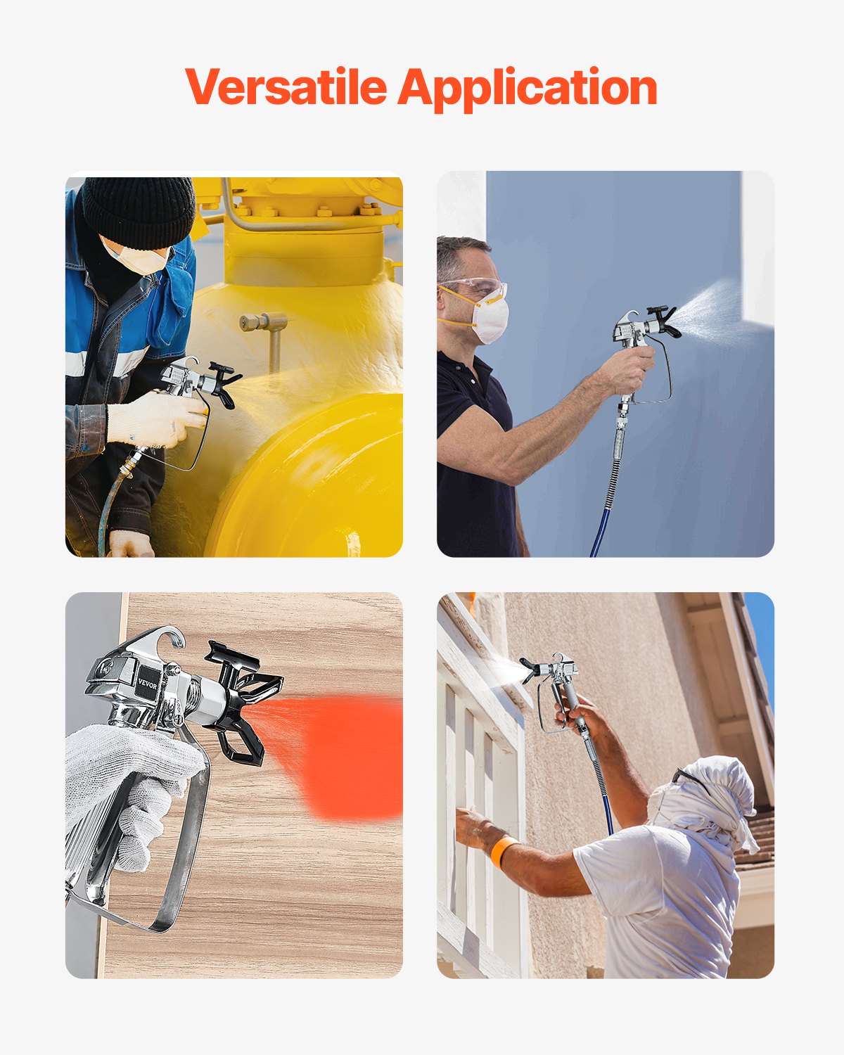 Airless Paint Spray Gun 3600PSI High Pressure Airless Spray Gun with 5Tips V952-GYWQPTJRGJPJSGQJDV0