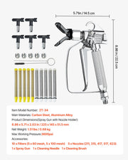 Airless Paint Spray Gun 3600PSI High Pressure Airless Spray Gun with 5Tips V952-GYWQPTJRGJPJSGQJDV0