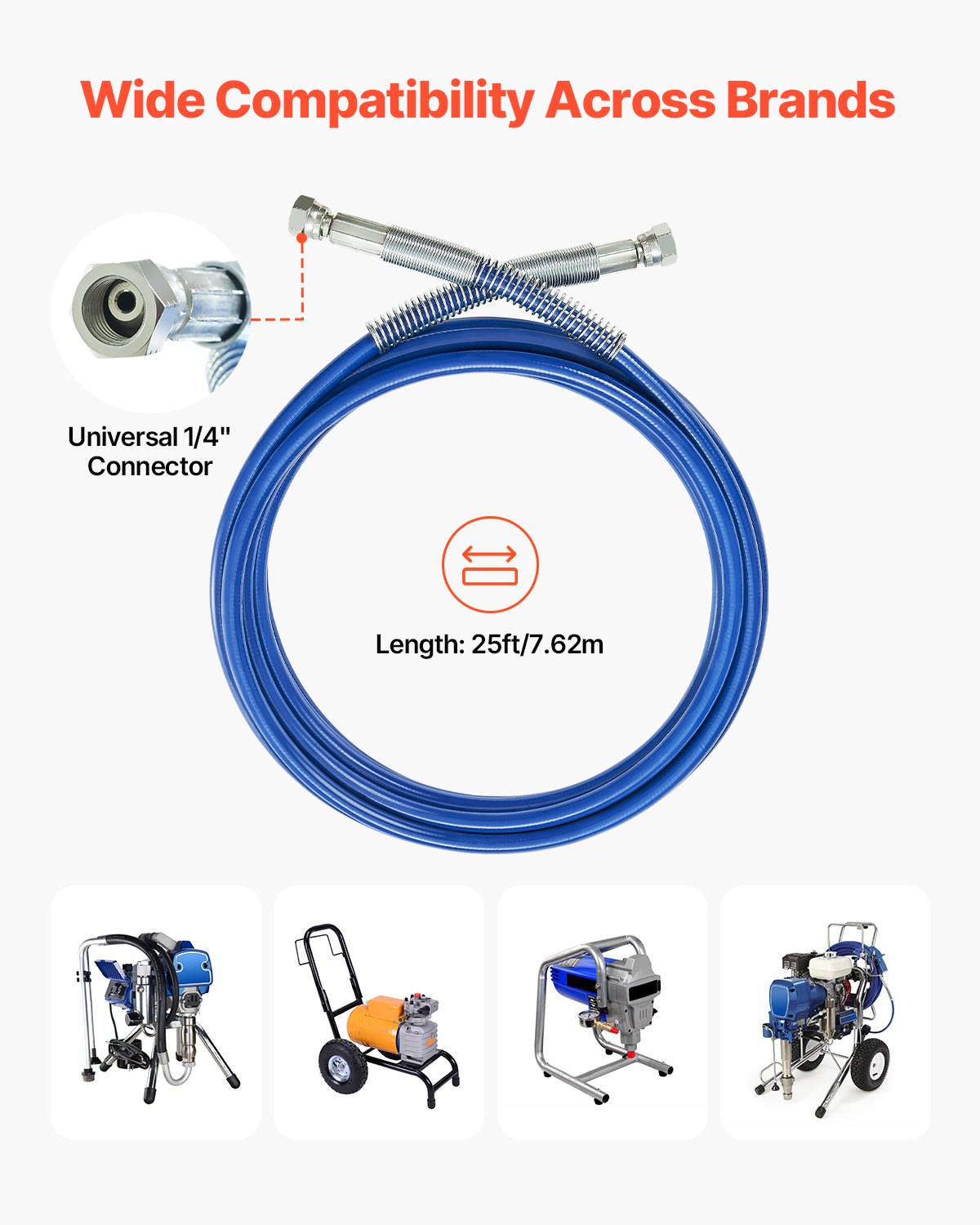 25ft Airless Paint Sprayer Hose 1/4 in Universal Airless Paint Spray Hose V952-GYWQPTJRGJPJUJUBPV0