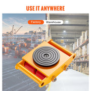 Machinery Skate Dolly Machinery Mover 13200lbs/6T Carbon Steel 4 PU Wheels V952-GYXTKHSG16TPU4PRFV0
