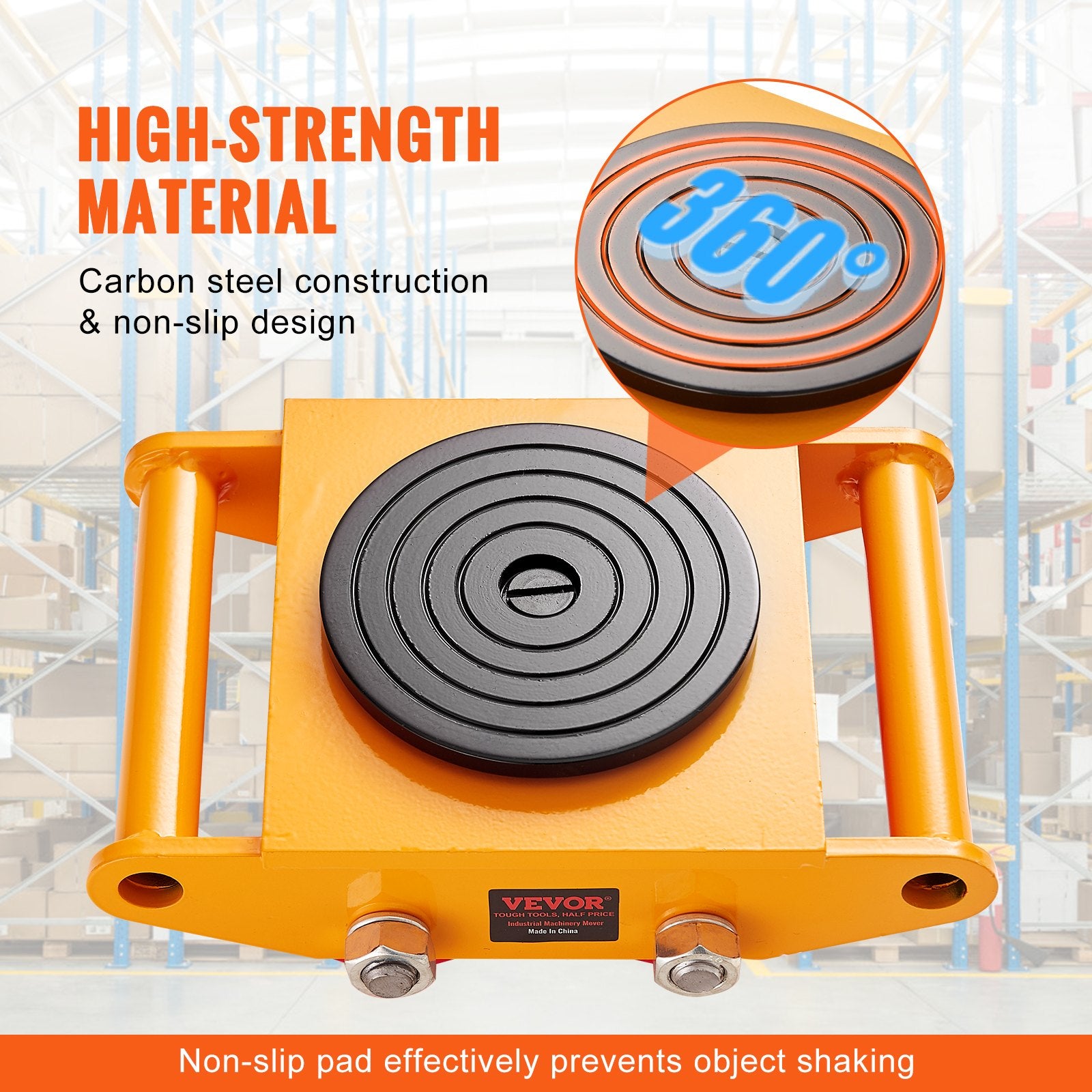 4PCS Machinery Skate Dolly, 17637LBS/8T Industrial Machinery Mover, Heavy Duty Carbon Steel Machinery Moving V952-GYXTKHSG46TPUH5BLV0