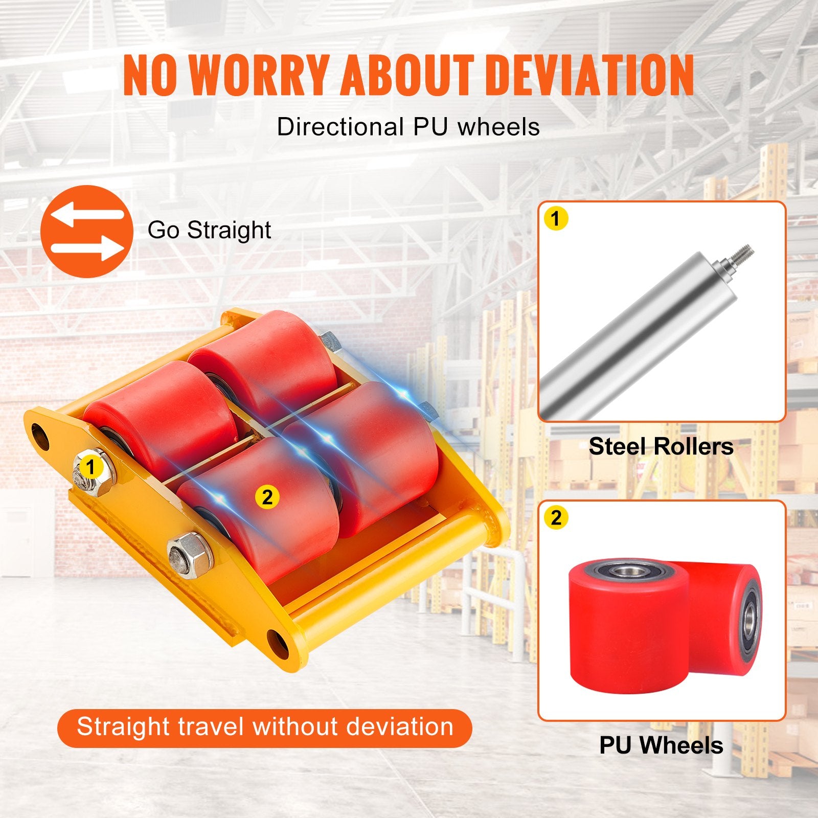 4PCS Machinery Skate Dolly, 17637LBS/8T Industrial Machinery Mover, Heavy Duty Carbon Steel Machinery Moving V952-GYXTKHSG46TPUH5BLV0