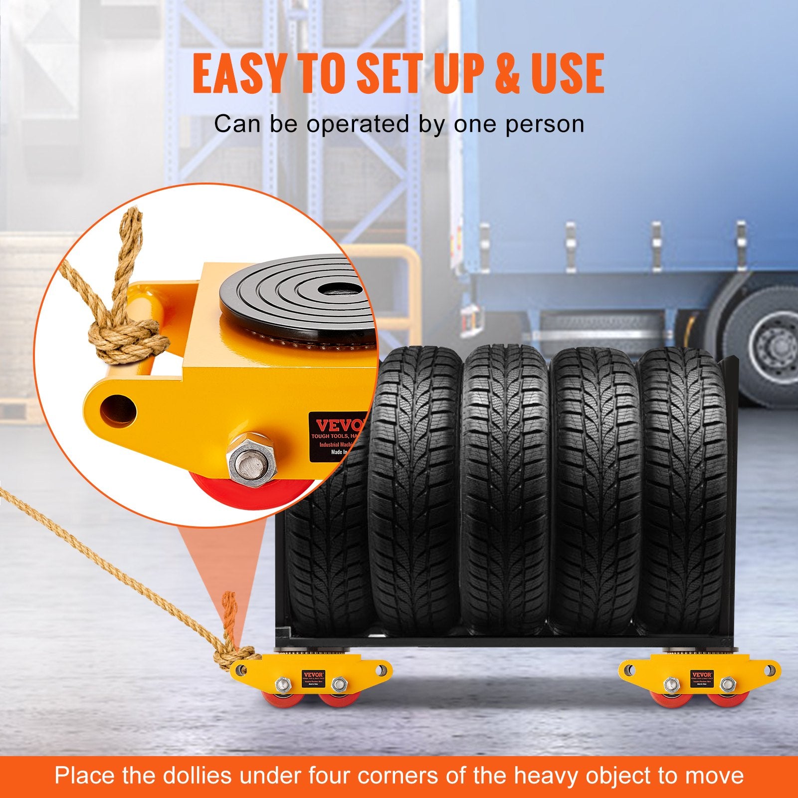 4PCS Machinery Skate Dolly, 17637LBS/8T Industrial Machinery Mover, Heavy Duty Carbon Steel Machinery Moving V952-GYXTKHSG46TPUH5BLV0