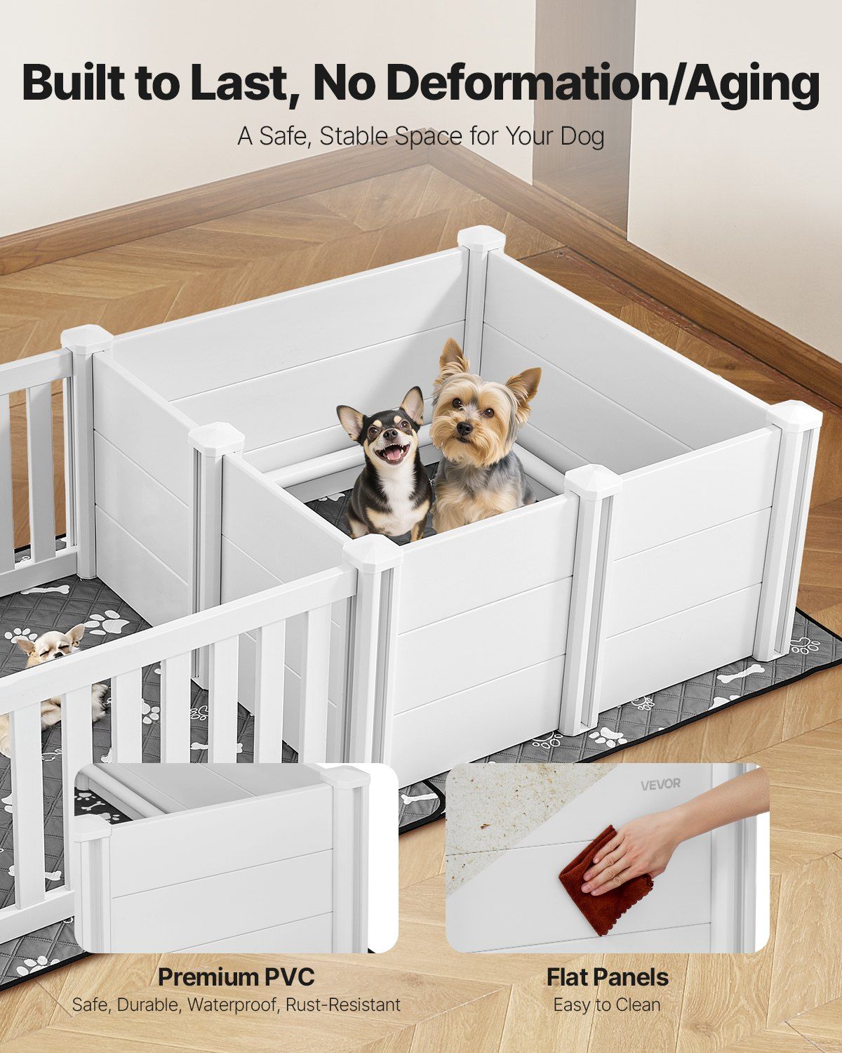 Dog Whelping Box, 1.86x0.97x0.5 m, Plastic Dog Whelping Pen with Adjustable Height Door, Puppy Playpen with V952-GYZXZHZHSLBDGWMS0001V0