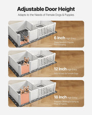 Dog Whelping Box, 1.86x0.97x0.5 m, Plastic Dog Whelping Pen with Adjustable Height Door, Puppy Playpen with V952-GYZXZHZHSLBDGWMS0001V0