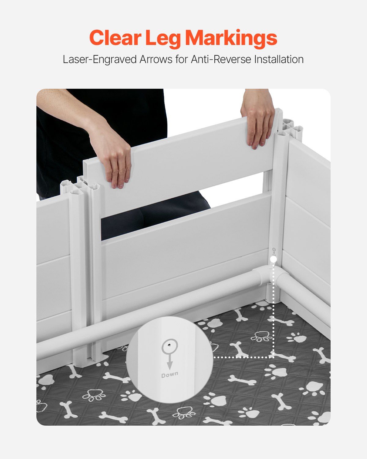 Dog Whelping Box, 1.86x0.97x0.5 m, Plastic Dog Whelping Pen with Adjustable Height Door, Puppy Playpen with V952-GYZXZHZHSLBDGWMS0001V0